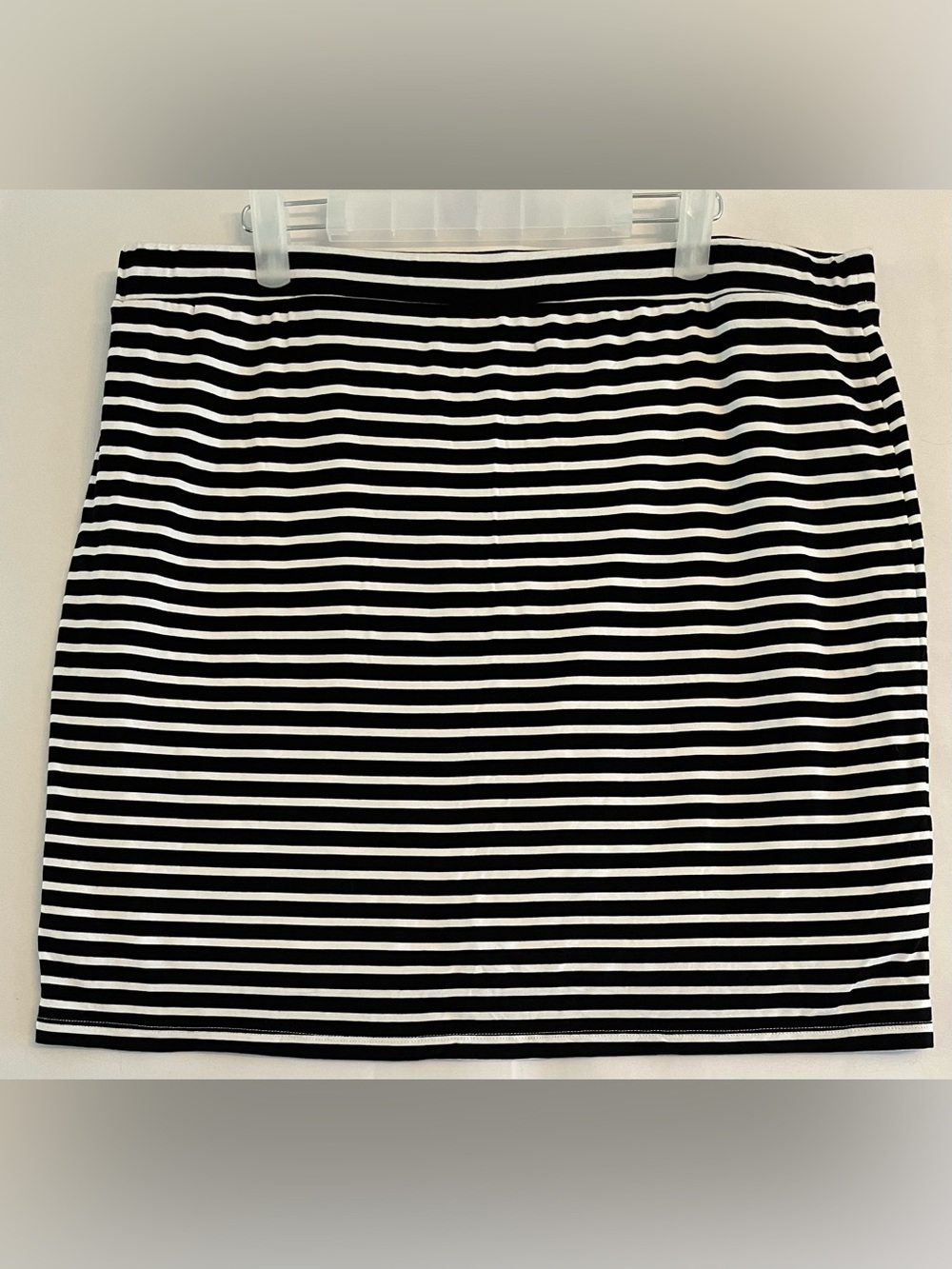 Reitmans Striped Pencil Skirt Black White French Girl Aesthetic XL
